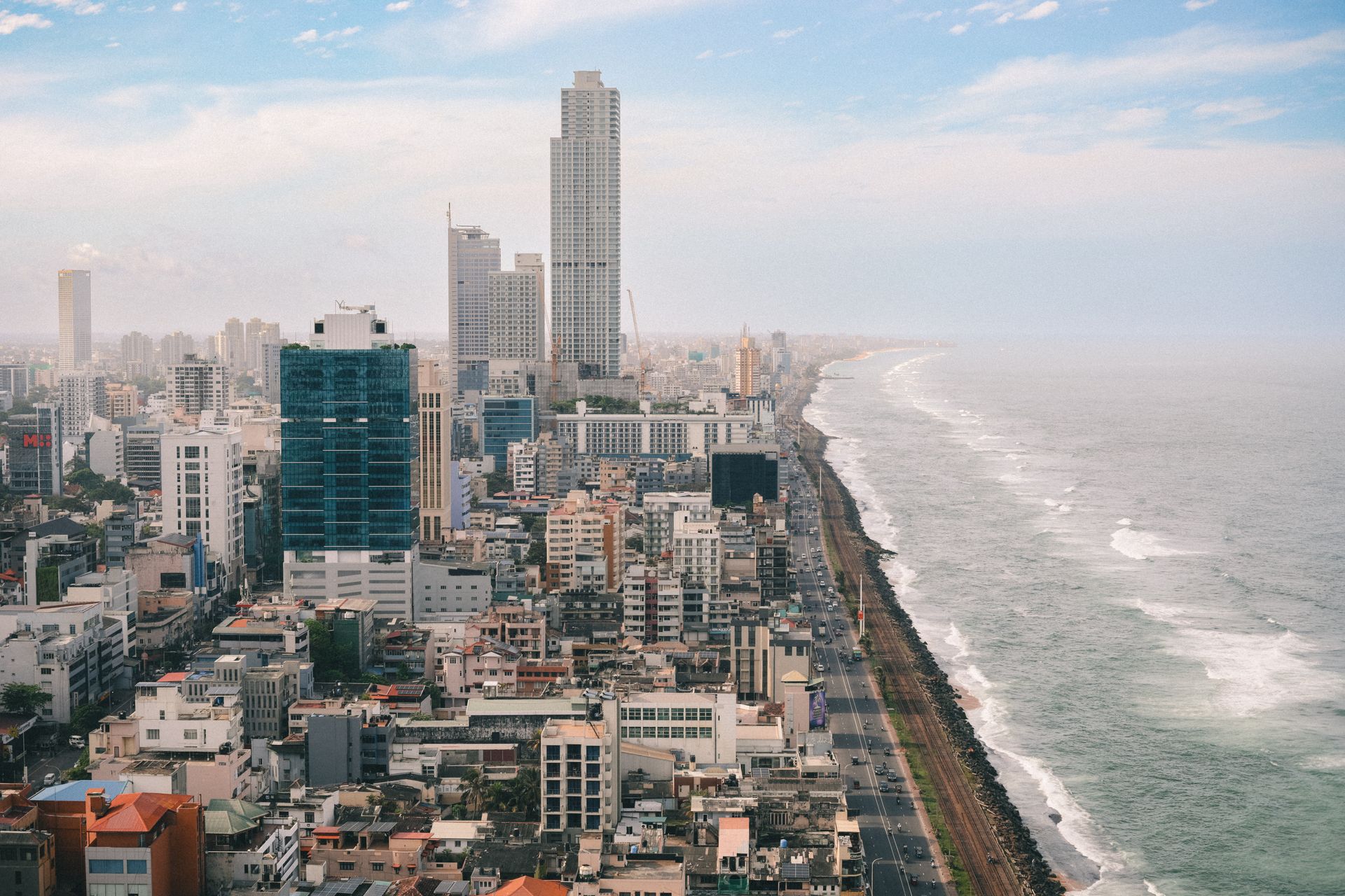 Colombo’s coastal business district overlooking the Indian Ocean